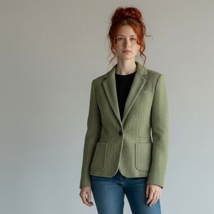 Bitten by Sarah Jessica Parker Wool blend Green herringbone Blazer